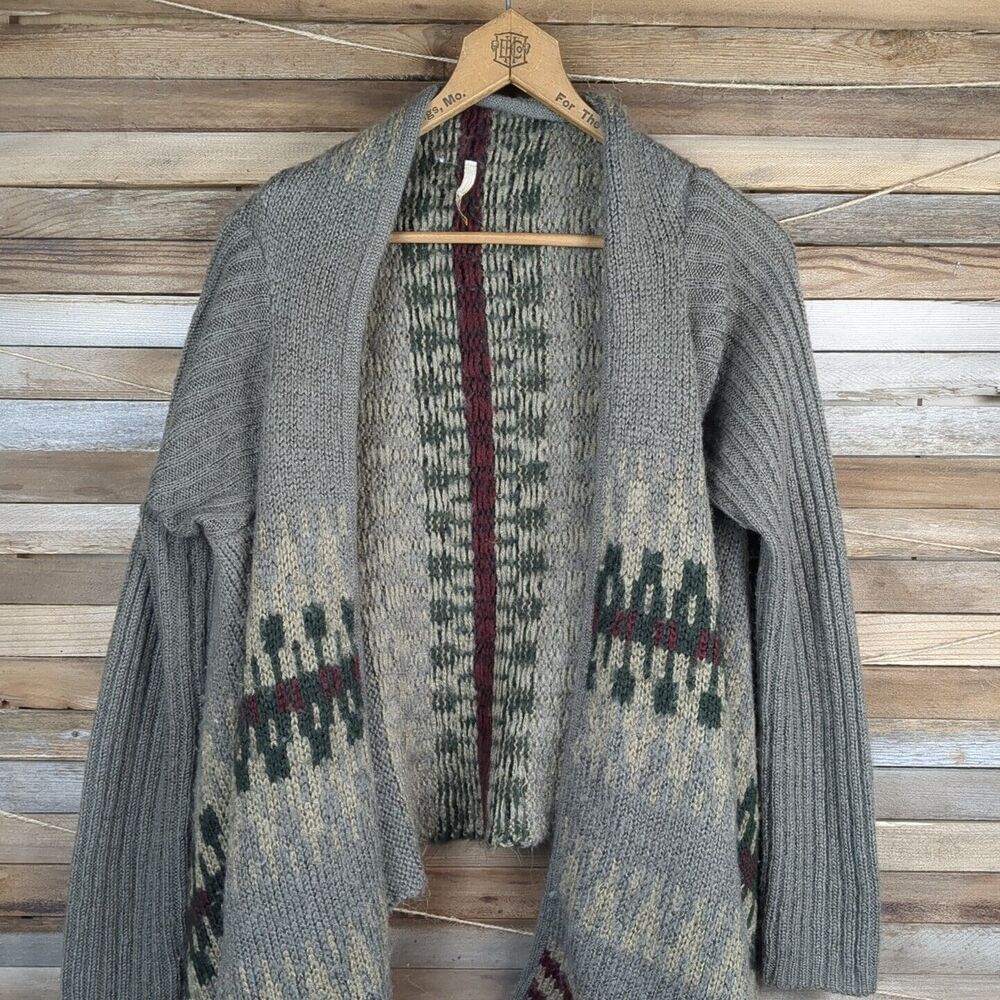 Elan Cardigan Sweater Flowy Long Open Front Cozy Womens L Cabincore Gorp